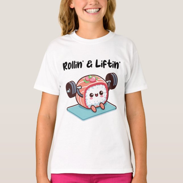 T-shirt Sushi Roll Lifting Weights (Devant)
