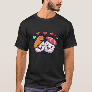 T-shirt Sushi Romantique Hug Et Kiss Cute Kawaii Anime Jap