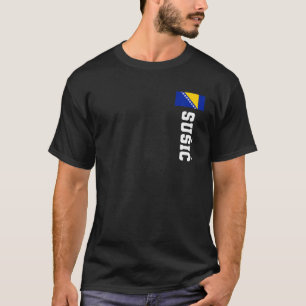 T-shirt Susic Bosnie Drapeau Nom Manteau Arme Emblème Cre