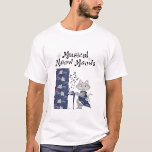 T-Shirt Süße Katzen lieben Musik Musikalisch Klavi