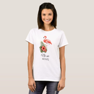 T-Shirt Süßer Rosa Flamingo Retro Tropisch Anpassb