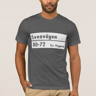 T-shirt Sveavägen, Stockholm, plaque de rue suédoise