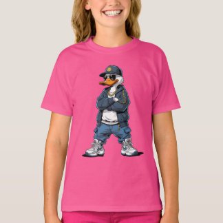 T-shirt Swag Cartoon Duck with Gold Chains and Hoodie