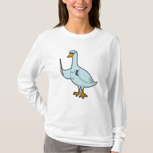 T-shirt Swan en tant qu'enseignant avec livre et pointeur