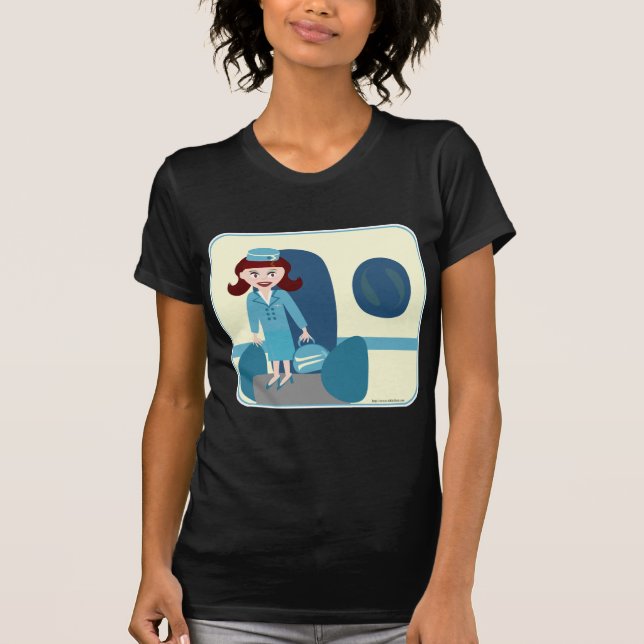 T-shirt Swanky Sixties Stewardess dark (Devant)