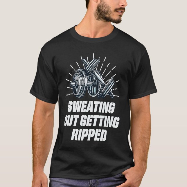 T-shirt Sweating Out Getting Ripped Workout Player Gym Ath (Devant)