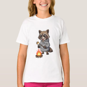 T-shirt Sweatshirt Enfant Raton Laveur Feu de Camp