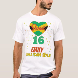 T-shirt Sweet 16 style jamaïcain Anniversaire Fille vacan
