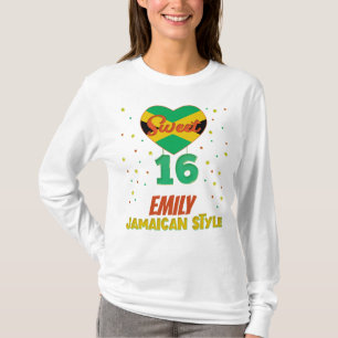 T-shirt Sweet 16 style jamaïcain Anniversaire Fille vacanc