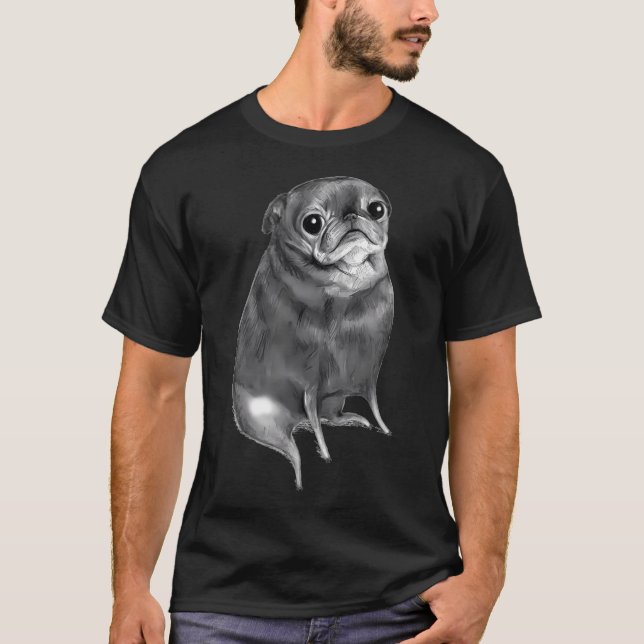 T-shirt Sweet Black Pug (Devant)