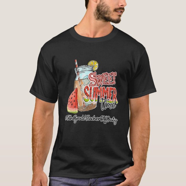 T-shirt Sweet été Enseignant hors service 5e année Enseign (Devant)