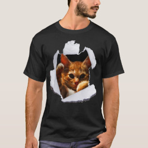 T-shirt Sweet Kitten Torn Tissu Drôle Amoureux des chats p