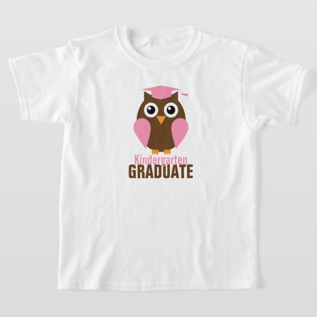 T-shirt Sweet Pink Owl Kindergarten Graduate (Poser)