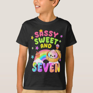 T-shirt Sweet sassy and seven 7th bday rainbow dumpling