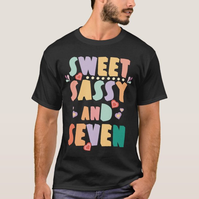 T-shirt Sweet Sassy et sept filles 7 ans (Devant)