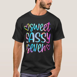 T-shirt Sweet Sassy Et Sept Filles Anniversaire Tie Dye 7