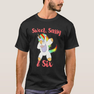 T-shirt Sweet Sassy Et Six Unicorn 6e fête d'anniversaire