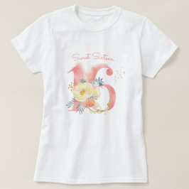 T-shirt Sweet sixteen Joli Floral Custom 16e anniversaire