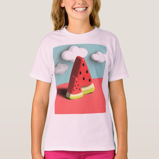 T-shirt Sweet Summer Watermelon Girls' T-Shirt" (Devant)