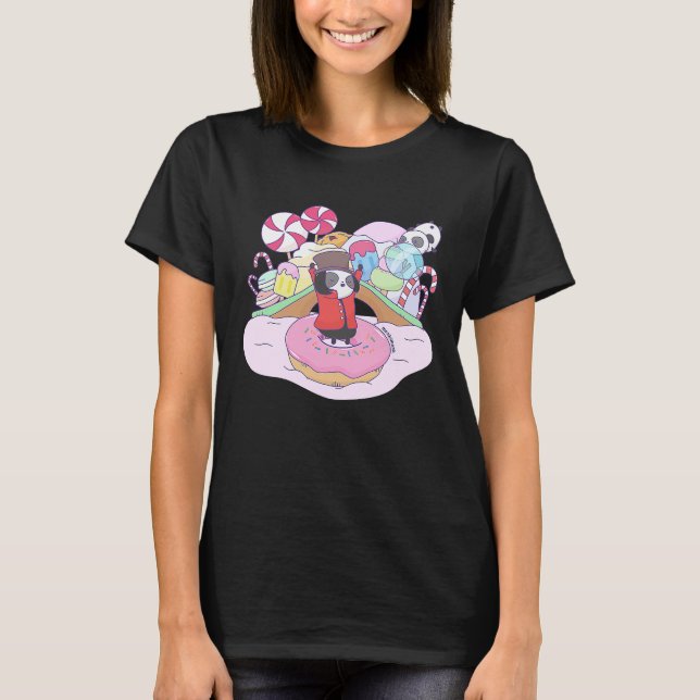 T-shirt Sweet wizard panda in candy country chocolate fact (Devant)