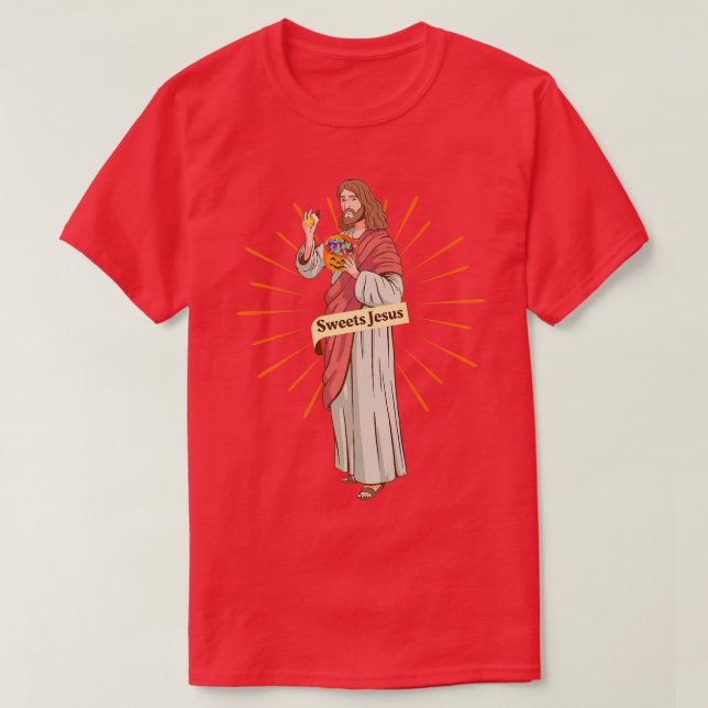 T-shirt Sweets Jesus Eating Candy Funny Halloween442 (Design devant)