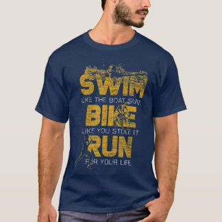 T-shirt Swim Bike Run a fait du riathlon