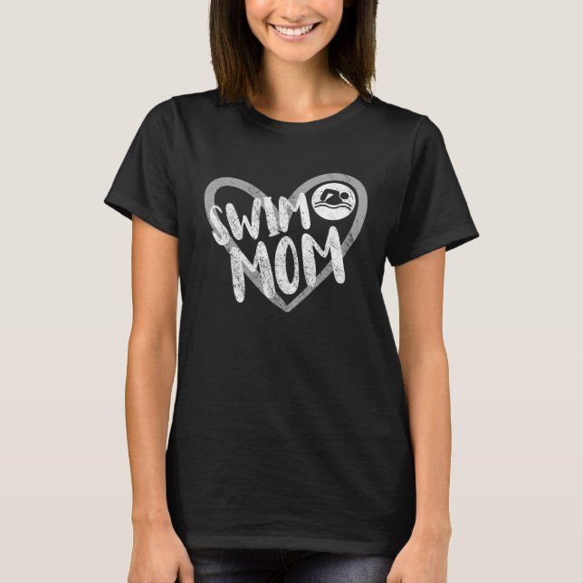 T-shirt Swim Mom Float Heart (Devant)