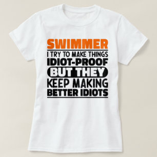 T-shirt Swimmer J'Essaie De Faire Des Choses Drôle Dit Coo