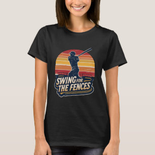 T-shirt Swing for the Fences Retro Baseball Player Design