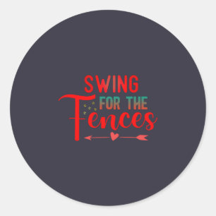 T-Shirt "Swing for the Fences" Runder Aufkleber