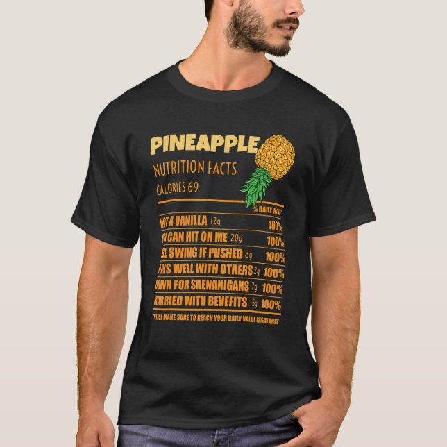 T-shirt Swinger Nutrition Facts Upside Down Pineappy Men (Devant)