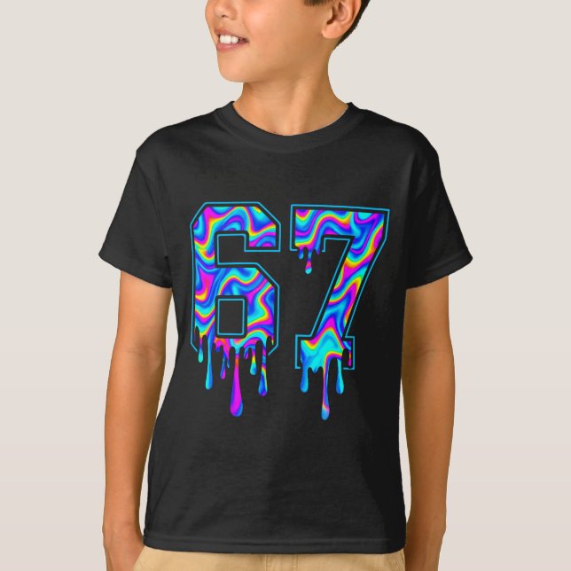T-shirt Swirl Six Seven Drip 6 7 Meme Gen Alpha Slang  (Devant)