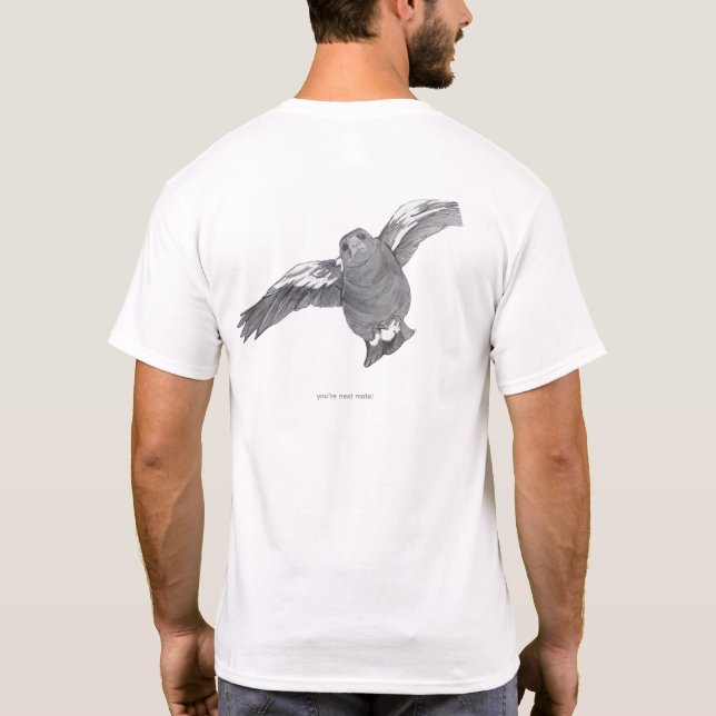 T-shirt swooping Australian magpie image shirt (Dos)