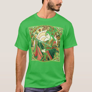 T-shirt Sword Fighter chinois Art Déco Mucha Mash Up