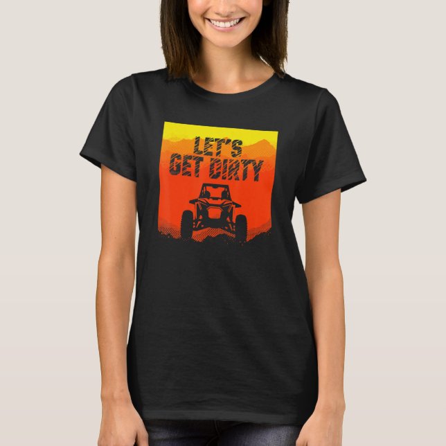 T-shirt SxS Obtenir Dirty Mountains coucher de soleil (Devant)