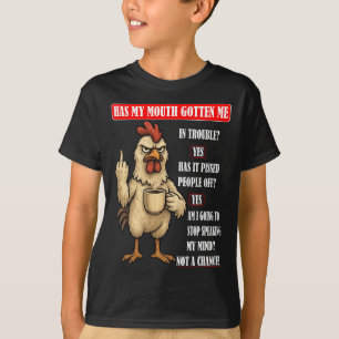 T-shirt Sy Chicken a eu ma bouche - Roos sarcastique