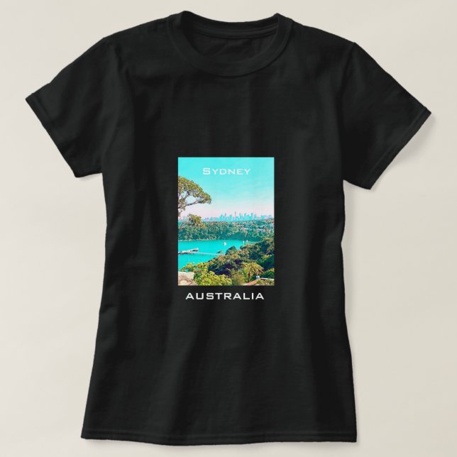T-shirt Sydney Harbour Skyline view Mosman (Design devant)