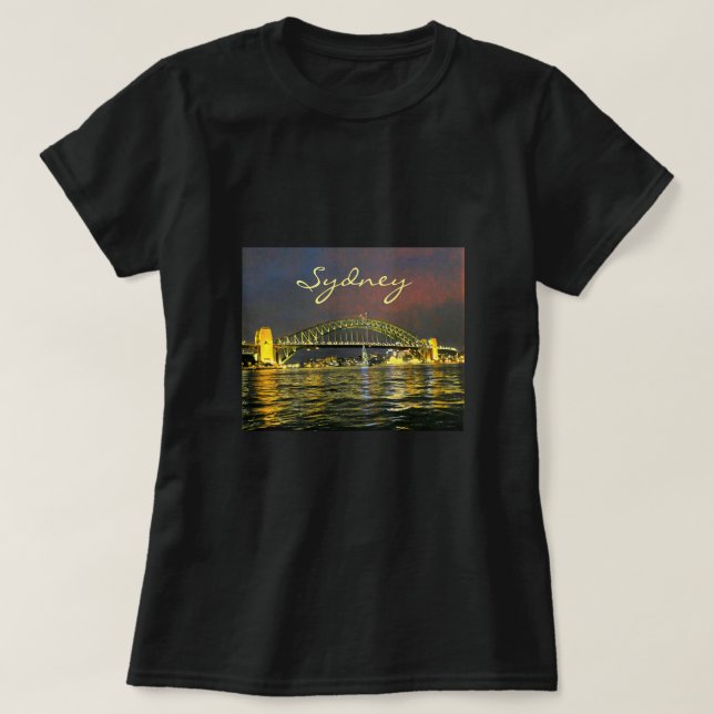 T-shirt Sydney par nuit Harbour Bridge Australie voyage (Design devant)