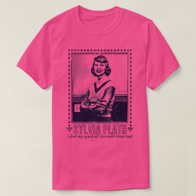 T-shirt Sylvia Plath Retro Fan Art Design 1 (Design devant)