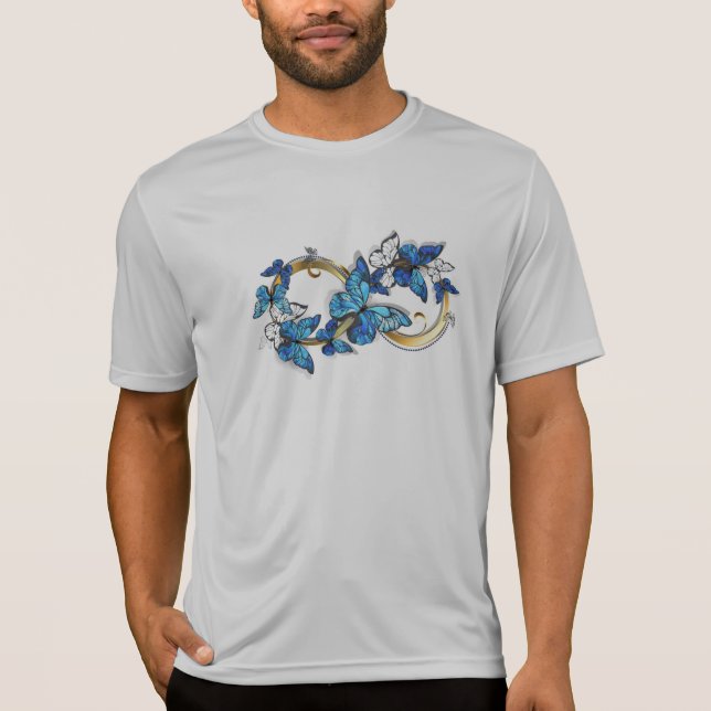T-shirt Symbol Infinity of Blue Morpho Butterflies (Devant)