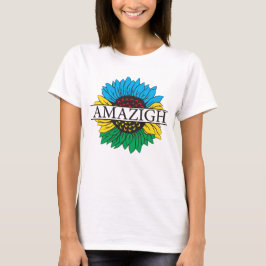 T-shirt symbole amazigh yaz mignon - avec fleur de soleil