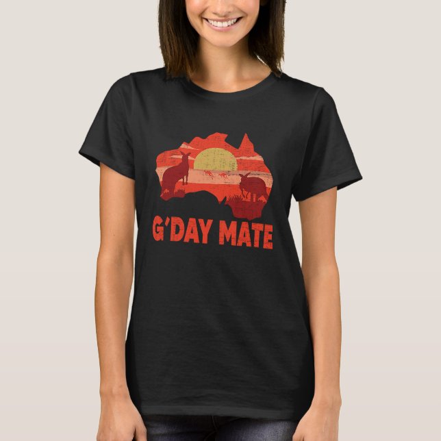 T-shirt Symbole australien Kangaroo Australie Jour du Jour (Devant)