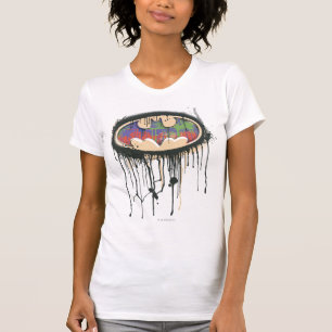 T-shirt Symbole Batman Logo rouge violet vert