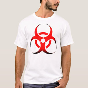 T-shirt Symbole biologique de biodanger rouge et noir