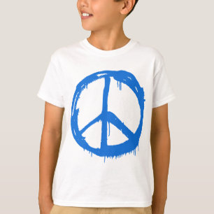 T-shirt Symbole bleu de signe de paix