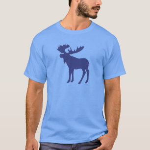 T-shirt Symbole bleu simple d'orignaux