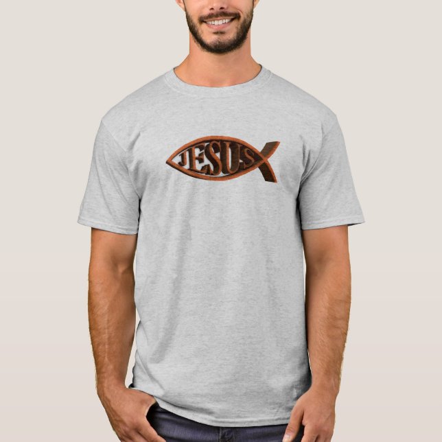 T-shirt Symbole chrétien de poissons de chêne d'Ichthys (Devant)