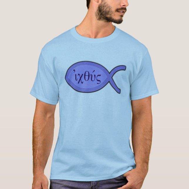 T-shirt Symbole chrétien de poissons d'IXOYE - parchemin (Devant)
