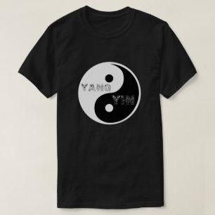 T-shirt Symbole circulaire Taijitu Yin et Yang sur noir
