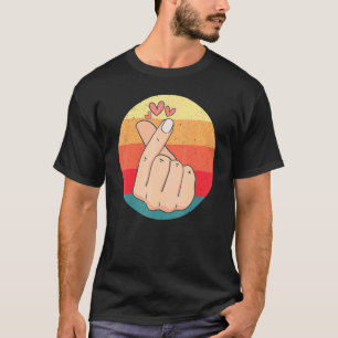 T-shirt SYMBOLE COEUR DU DOIGT coréen